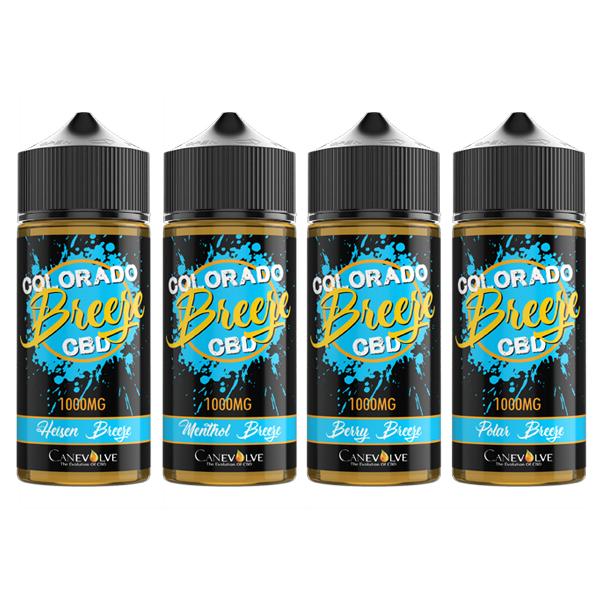 Colorado Breeze 1000mg CBD Vaping Liquid 100ml (50PG-50VG) - Flavour: Spearmint Breeze - SilverbackCBD