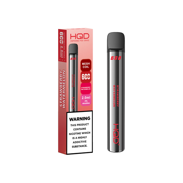 20mg HQD 600 Disposable Vape Device 600 Puffs - Flavour: Strawberry Watermelon