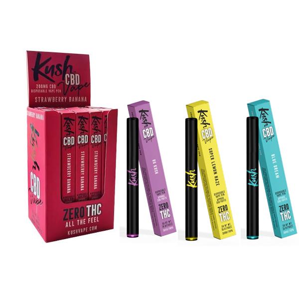 Kush Vape 200mg CBD Disposable Vape Pen (70VG-30PG) - Flavour: White Widow - SilverbackCBD
