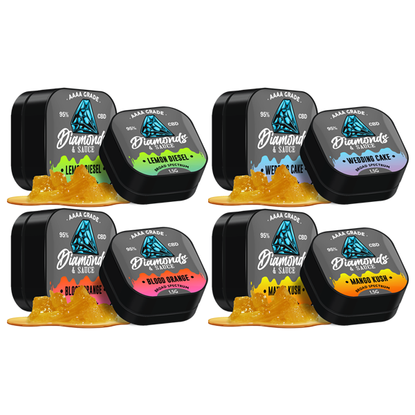 Diamonds & Sauce 95% Broad Spectrum CBD Distillate - 1.5g - Terpene Strains: Mango Kush