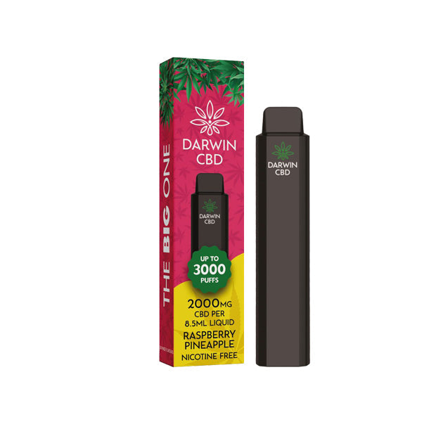 Darwin The Big One 2000mg CBD Disposable Vape Device 3000 Puffs - Flavour: Strawberry Watermelon Bubblegum