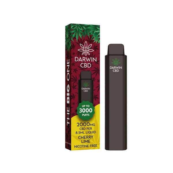 Darwin The Big One 2000mg CBD Disposable Vape Device 3000 Puffs - Flavour: Strawberry Watermelon Bubblegum