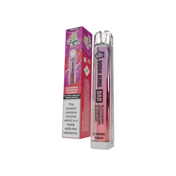 20mg Soda King Bar Disposable Vape Device 600 Puffs - Flavour: Pink Lady