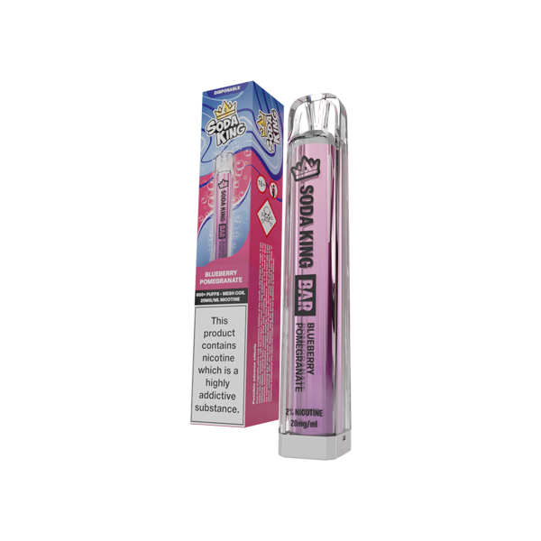 20mg Soda King Bar Disposable Vape Device 600 Puffs - Flavour: Menthol