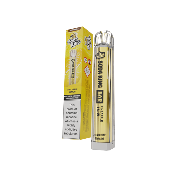 20mg Soda King Bar Disposable Vape Device 600 Puffs - Flavour: Pink Lady