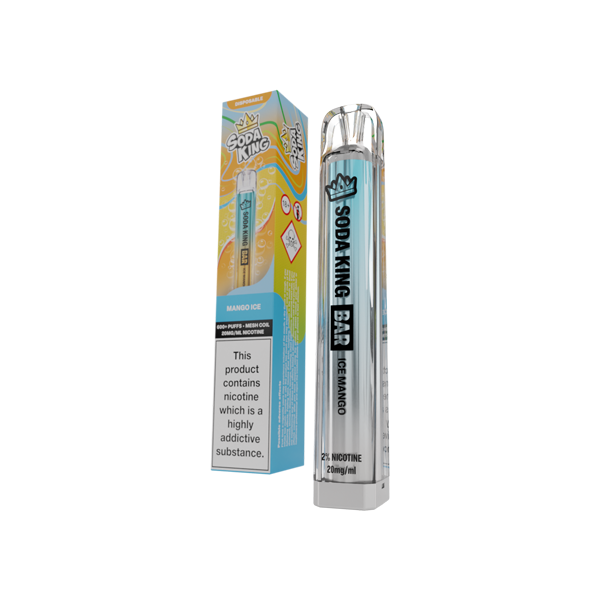 20mg Soda King Bar Disposable Vape Device 600 Puffs - Flavour: Menthol