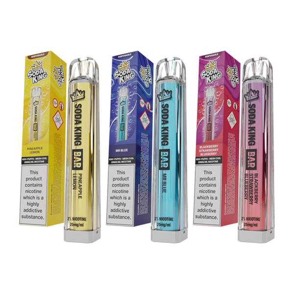 20mg Soda King Bar Disposable Vape Device 600 Puffs - Flavour: Menthol