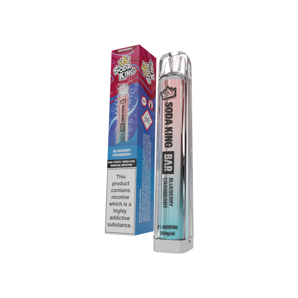 20mg Soda King Bar Disposable Vape Device 600 Puffs - Flavour: Menthol
