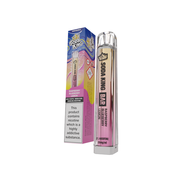 20mg Soda King Bar Disposable Vape Device 600 Puffs - Flavour: Menthol