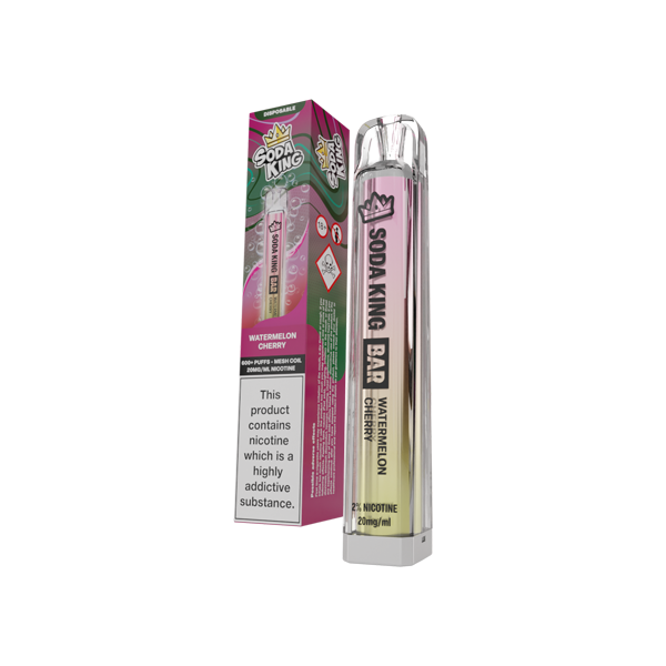 20mg Soda King Bar Disposable Vape Device 600 Puffs - Flavour: Menthol