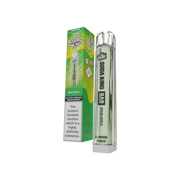 20mg Soda King Bar Disposable Vape Device 600 Puffs - Flavour: Gummy Bear