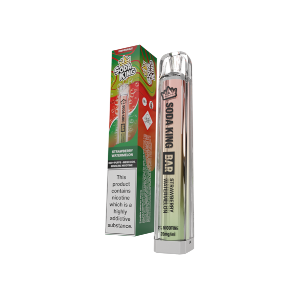20mg Soda King Bar Disposable Vape Device 600 Puffs - Flavour: Menthol