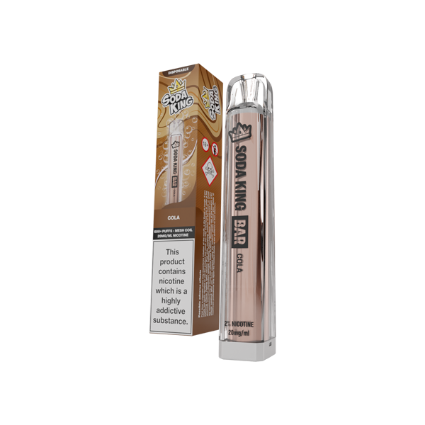 20mg Soda King Bar Disposable Vape Device 600 Puffs - Flavour: Menthol