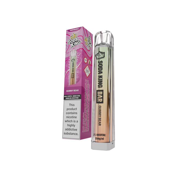 20mg Soda King Bar Disposable Vape Device 600 Puffs - Flavour: Menthol