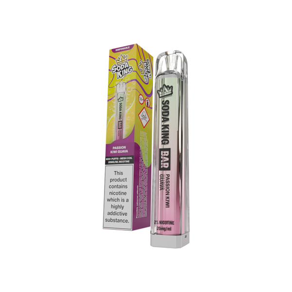 20mg Soda King Bar Disposable Vape Device 600 Puffs - Flavour: Pink Lady