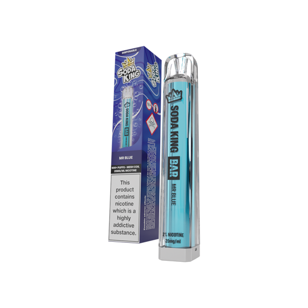 20mg Soda King Bar Disposable Vape Device 600 Puffs - Flavour: Gummy Bear