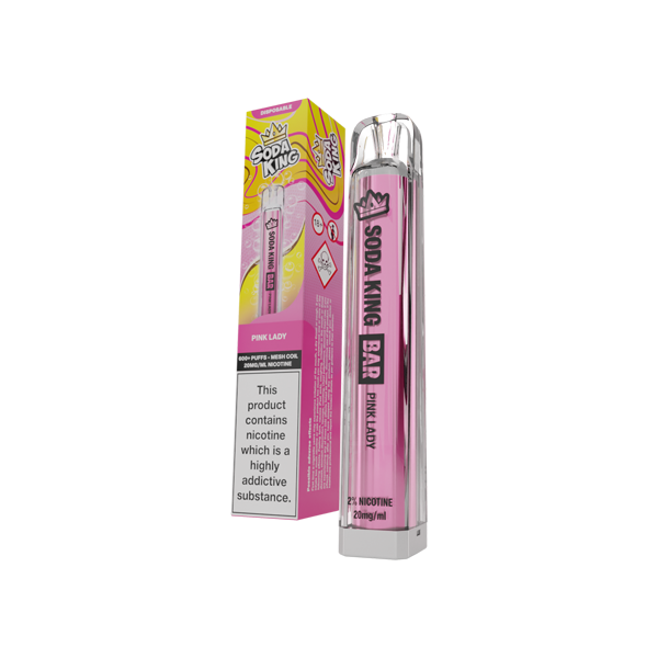 20mg Soda King Bar Disposable Vape Device 600 Puffs - Flavour: Menthol