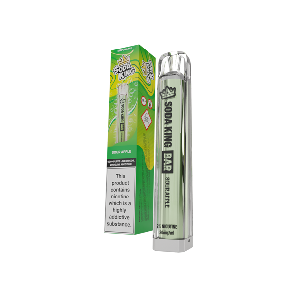 20mg Soda King Bar Disposable Vape Device 600 Puffs - Flavour: Menthol