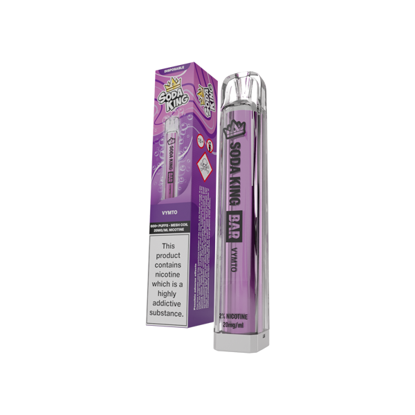 20mg Soda King Bar Disposable Vape Device 600 Puffs - Flavour: Menthol