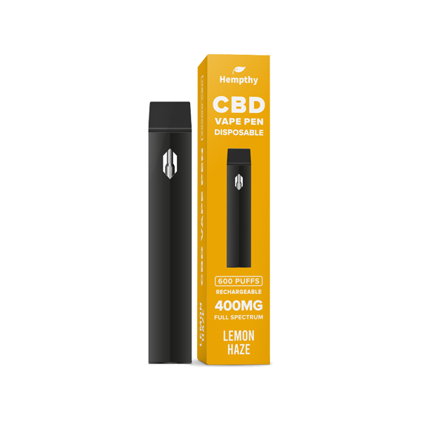 Hempthy 400mg CBD Disposable Vape Pen 600 Puffs - Flavour: Strawberry Lemonade