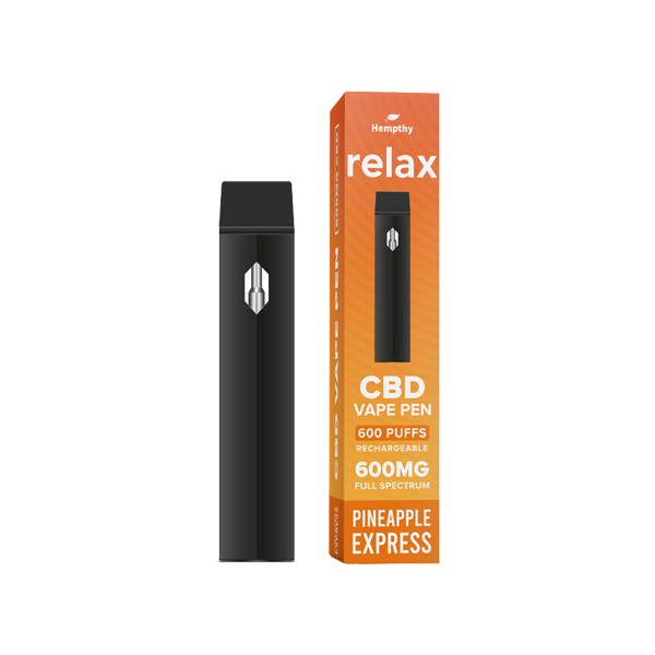 Hempthy 600mg CBD Disposable Vape Pen 600 Puffs - Flavour: Pineapple Express