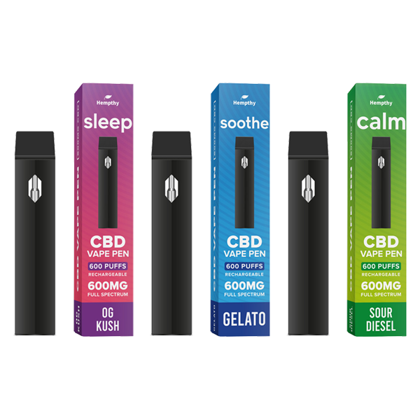 Hempthy 600mg CBD Disposable Vape Pen 600 Puffs - Flavour: Pineapple Express