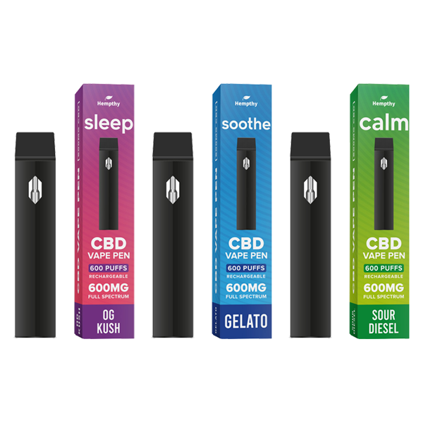 Hempthy 600mg CBD Disposable Vape Pen 600 Puffs - Flavour: Gelato