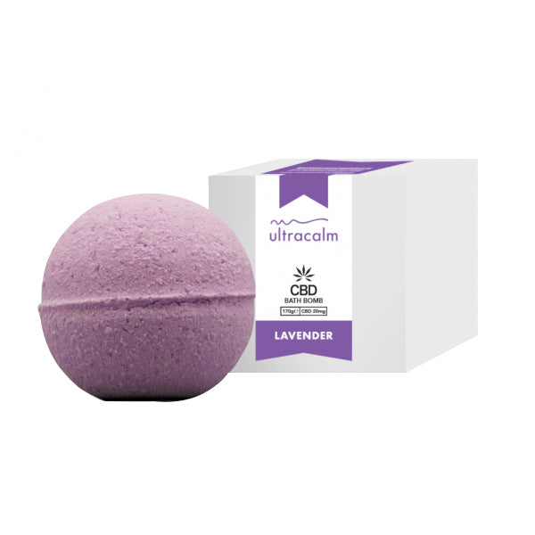 Ultracalm 20mg CBD Luxury Essential oil CBD Bath Bombs 170g (BUY 1 GET 1 FREE) - Flavour: Lavender Bath Bomb