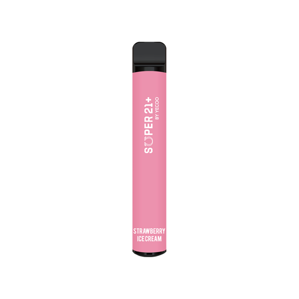 20mg Super21+ By Yecoo Disposable Vape Device 600 Puffs - Flavour: Strawberry Ice