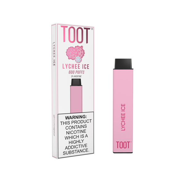 20mg TOOT Bar Disposable Vape Device 600 Puffs - Flavour: Peach Ice