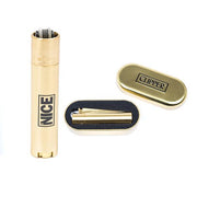 Mr Nice Logo Metal Clipper Lighter - Gold - SilverbackCBD