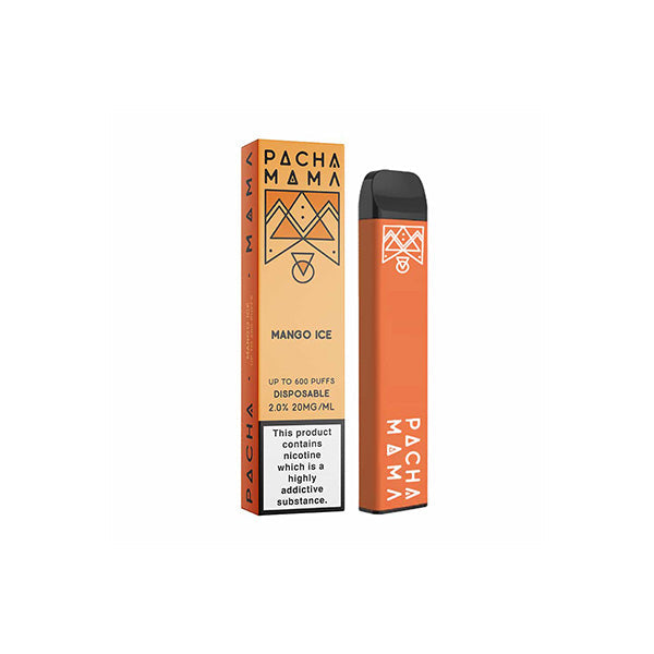 20mg Pacha Mama Disposable Vaping Device 600 Puffs - Flavour: Peach Pineapple