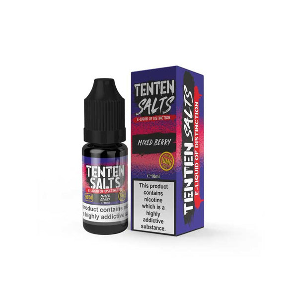 10mg TenTen 10ml Nic Salts (50VG-50PG) - Flavour: Grape Mixed With Berries