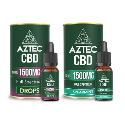 Aztec CBD Full Spectrum Hemp Oil 1500mg CBD 10ml - Flavour: Spearmint - SilverbackCBD