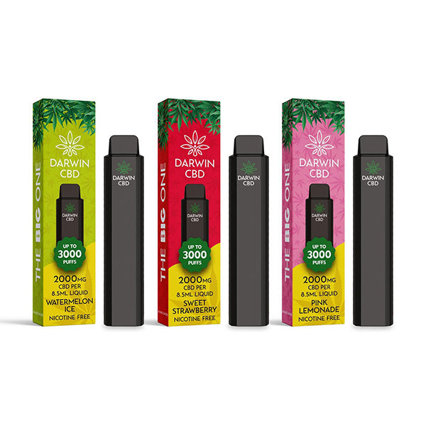 Darwin The Big One 2000mg CBD Disposable Vape Device 3000 Puffs - Flavour: Cherry Lime