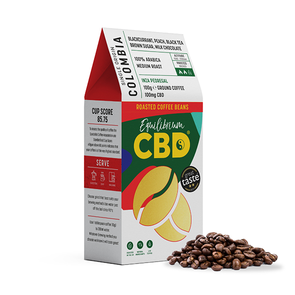 Equilibrium CBD 100mg Full Spectrum Whole Coffee Beans - 100g (BUY 1 GET 1 FREE)
