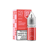 20mg Pod Salt Nexus 10ml Nic Salt (50VG/50PG) - Flavour: Sweet Strawberry Lemonade