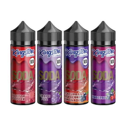 Kingston Soda 120ml Shortfill 0mg (50VG-50PG) - Flavour: Blackcurrant Raspberry Lemonade