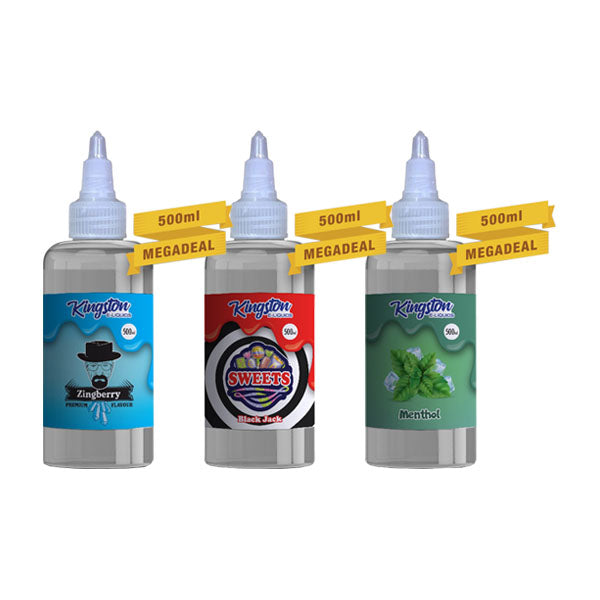 Kingston 500ml Shortfill 0mg (70VG-30PG) - Flavour: Blackcurrant Blue Raspberry Menthol