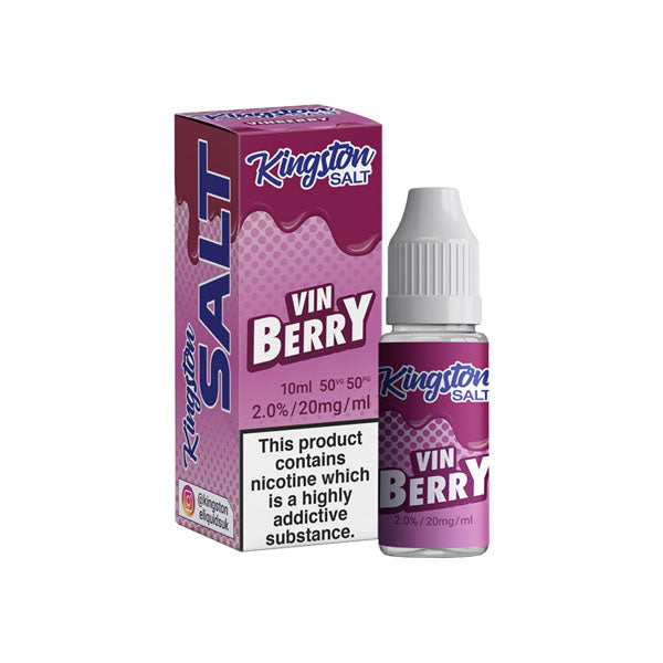 20mg Kingston Salts 10ml Nic Salts (50VG-50PG) - Flavour: Grapeberry Ice