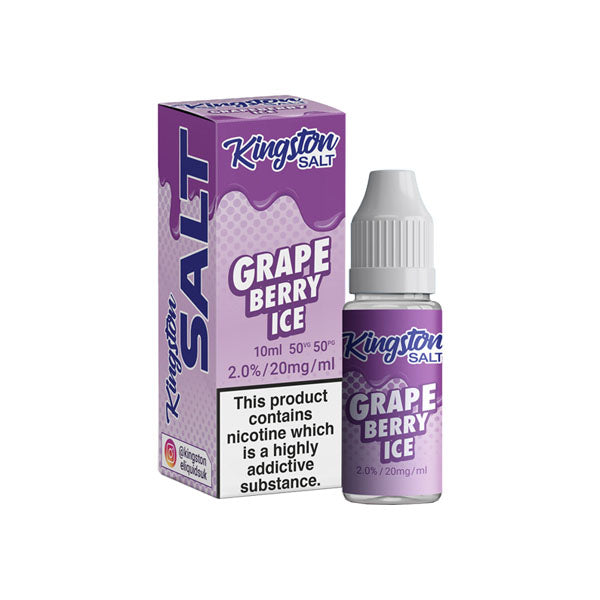 20mg Kingston Salts 10ml Nic Salts (50VG-50PG) - Flavour: Grapeberry Ice