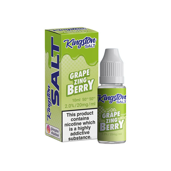 10mg Kingston Salts 10ml Nic Salts (50VG-50PG) - Flavour: Grapeberry Ice