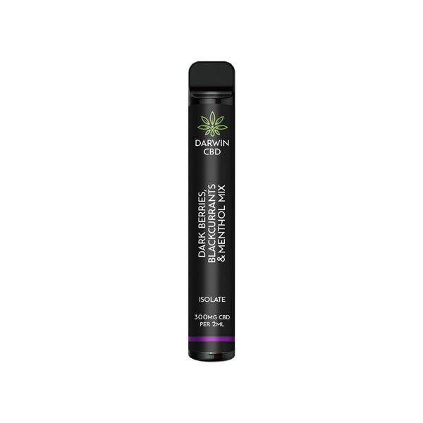 Darwin 300mg CBD Isolate Disposable Vape Device 600 Puffs - Flavour: Cherries & Red Berries with A Menthol Mix