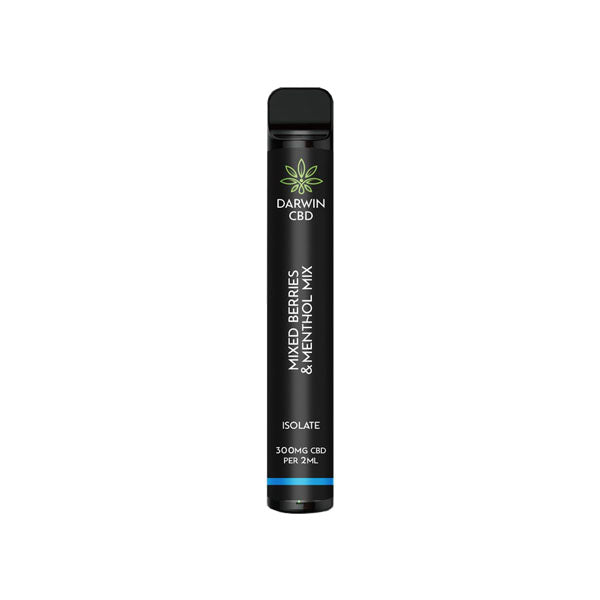 Darwin 300mg CBD Isolate Disposable Vape Device 600 Puffs - Flavour: Cherries & Red Berries with A Menthol Mix