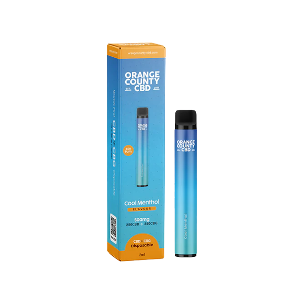 Orange County CBD 500mg CBD & CBG Disposable Vape Device 600 Puffs - Flavour: Grape Burst