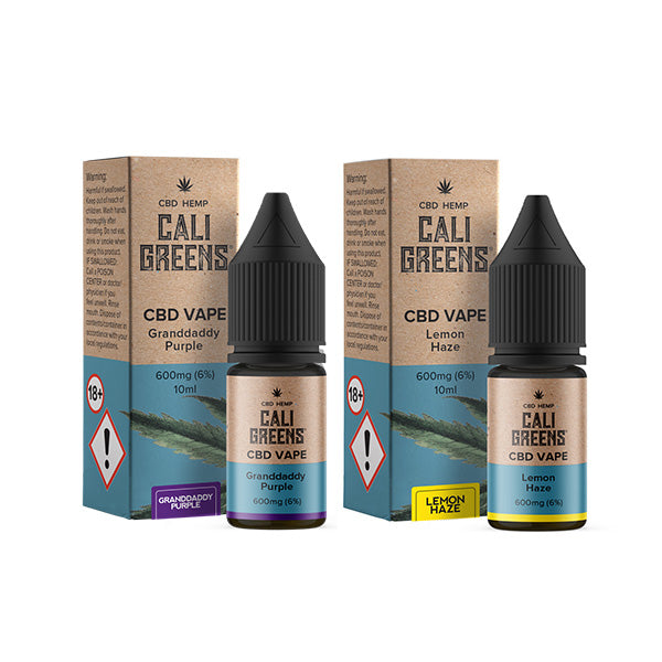 Cali Greens 600mg CBD Vape E-liquid 10ml - Flavour: Blackcurrant Ice