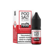 11mg Pod Salt Fusions 10ml Nic Salt (50VG-50PG) - Flavour: Blue Razapple Ice