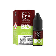 11mg Pod Salt Fusions 10ml Nic Salt (50VG-50PG) - Flavour: Strawberry Kiwi Ice