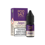 11mg Pod Salt Fusions 10ml Nic Salt (50VG-50PG) - Flavour: Blue Razapple Ice