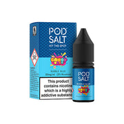 11mg Pod Salt Fusions 10ml Nic Salt (50VG-50PG) - Flavour: Bubble Blue